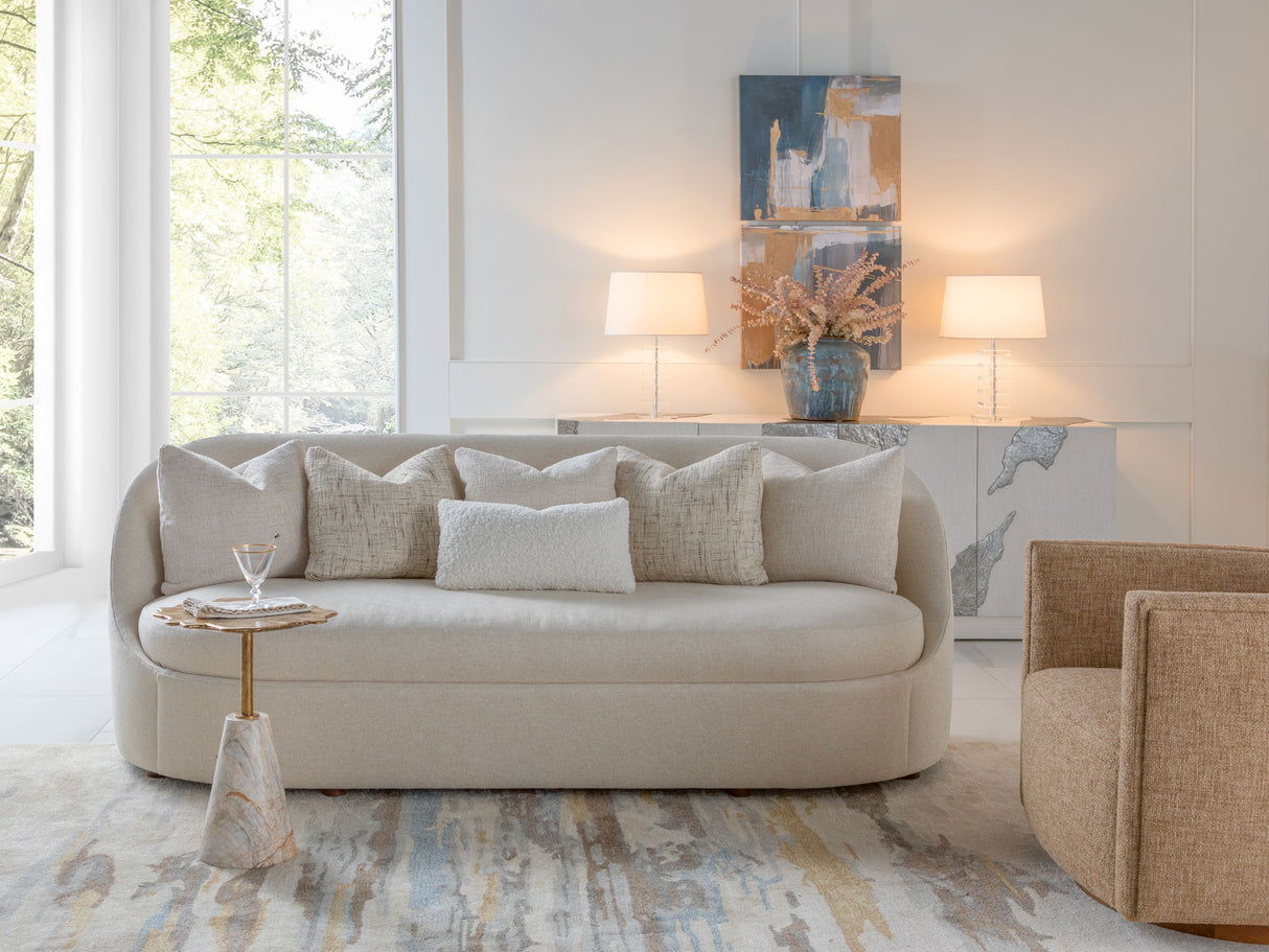 Artistica Upholstery - Genevieve Bench Seat Fabric Sofa - White