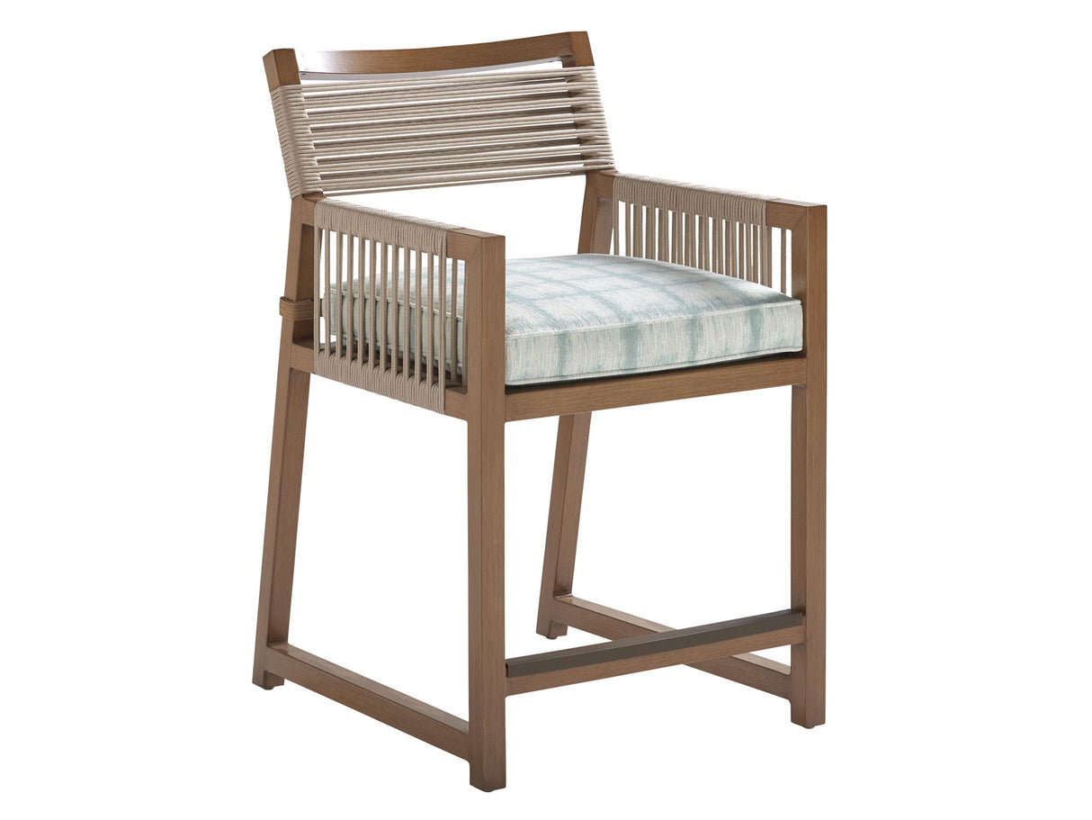 St Tropez - Counter Stool - Dark Brown / Light Blue