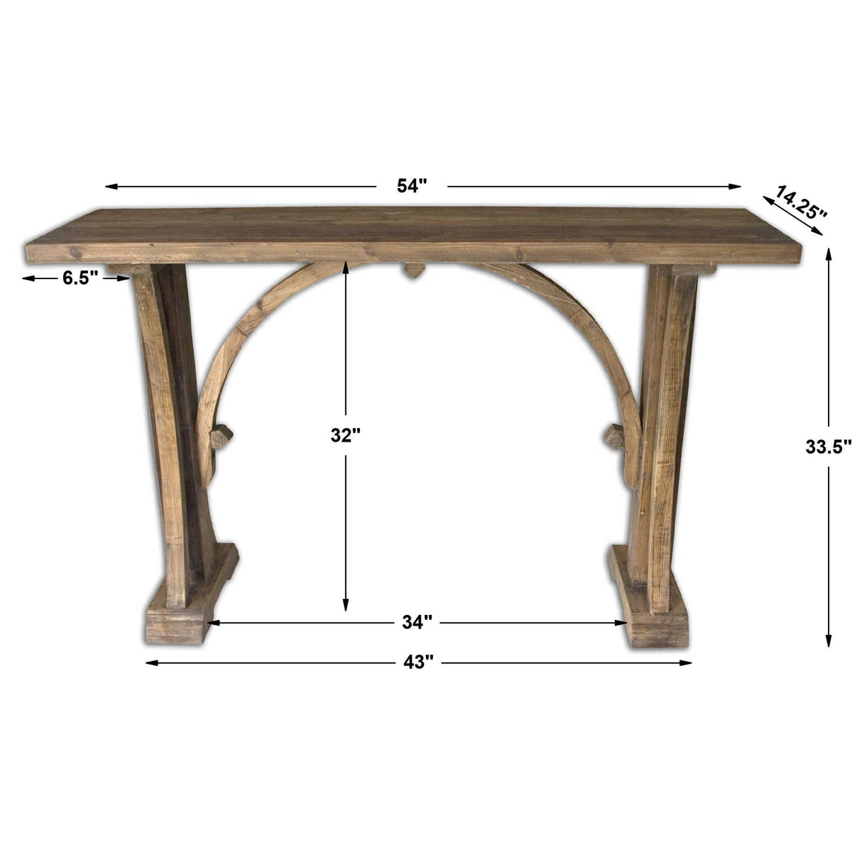 Genessis - Reclaimed Wood Console Table - Brown, Dark