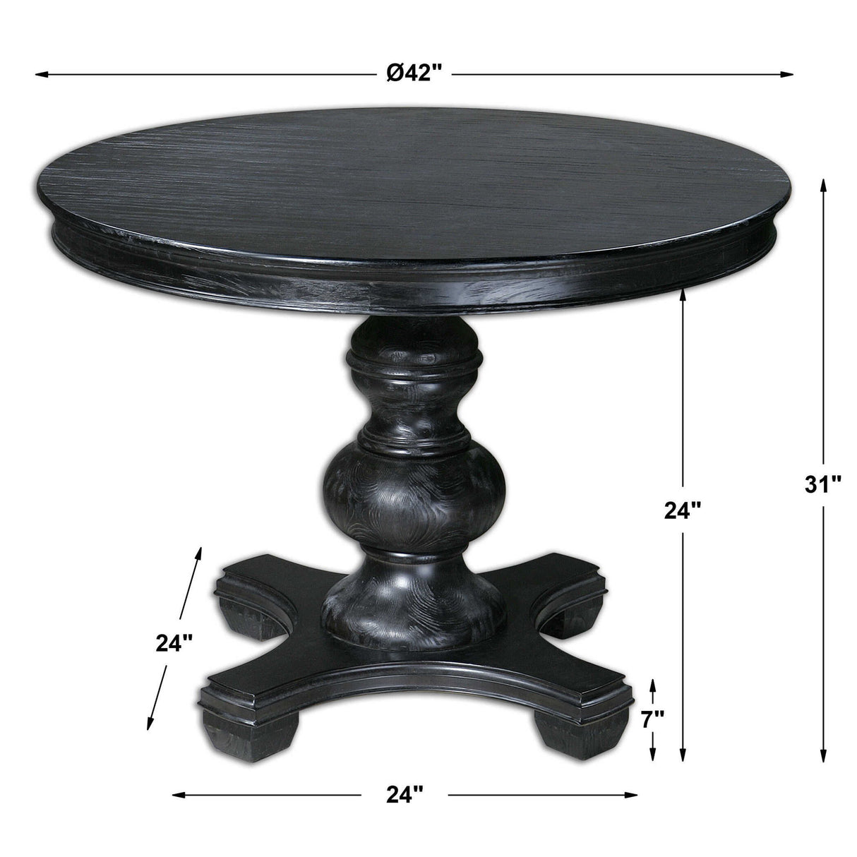 Brynmore - Wood Grain Round Table - Black