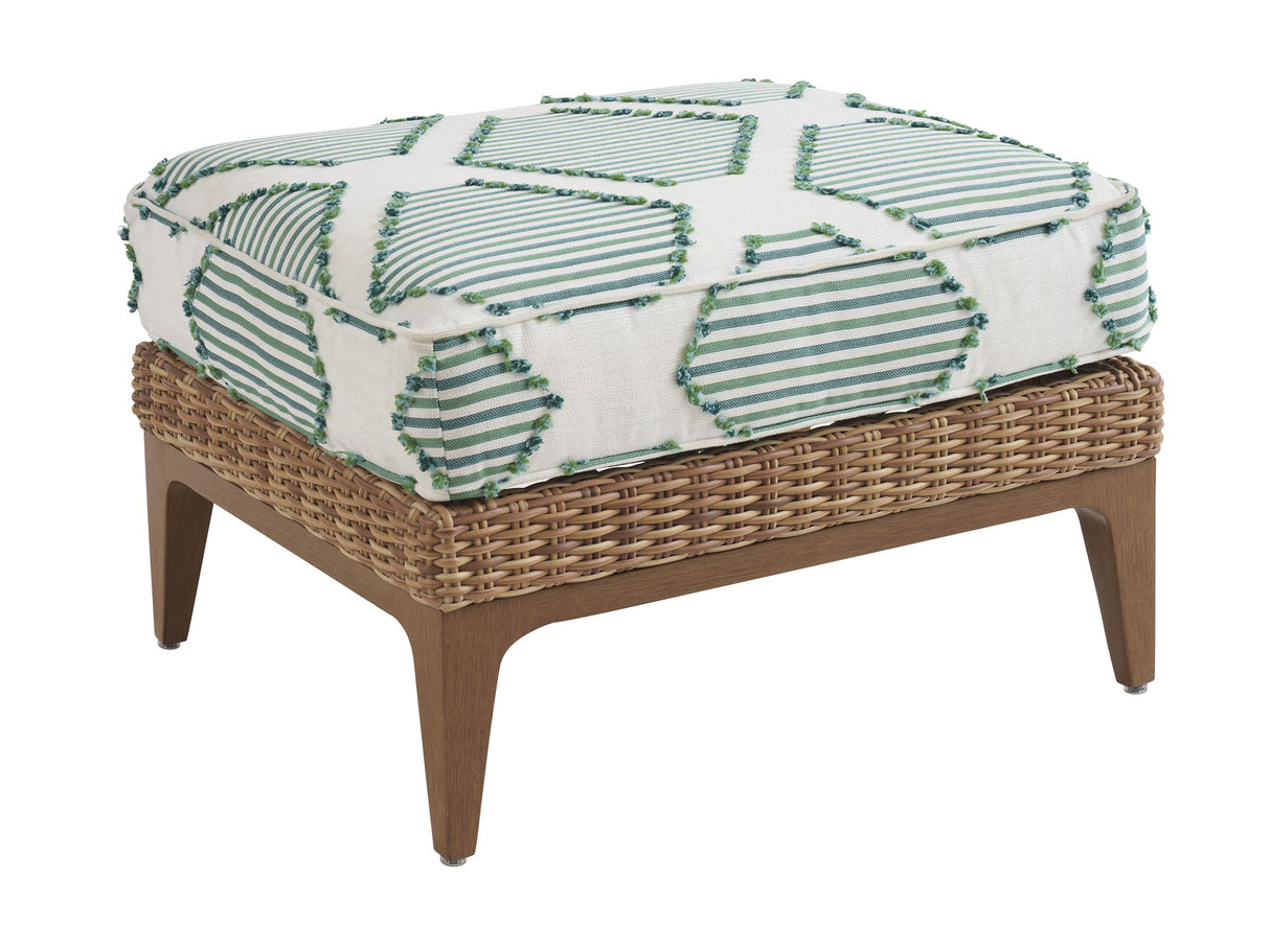 Palm Desert Poolside - Ottoman - Dark Brown / Blue