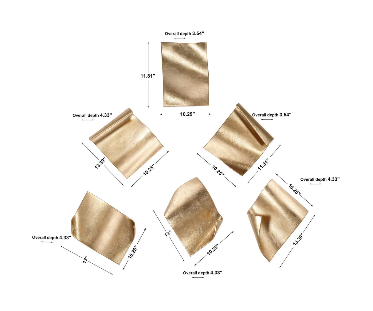 Fluttering Pages - Wall Decor, Set Of 6 - Gold