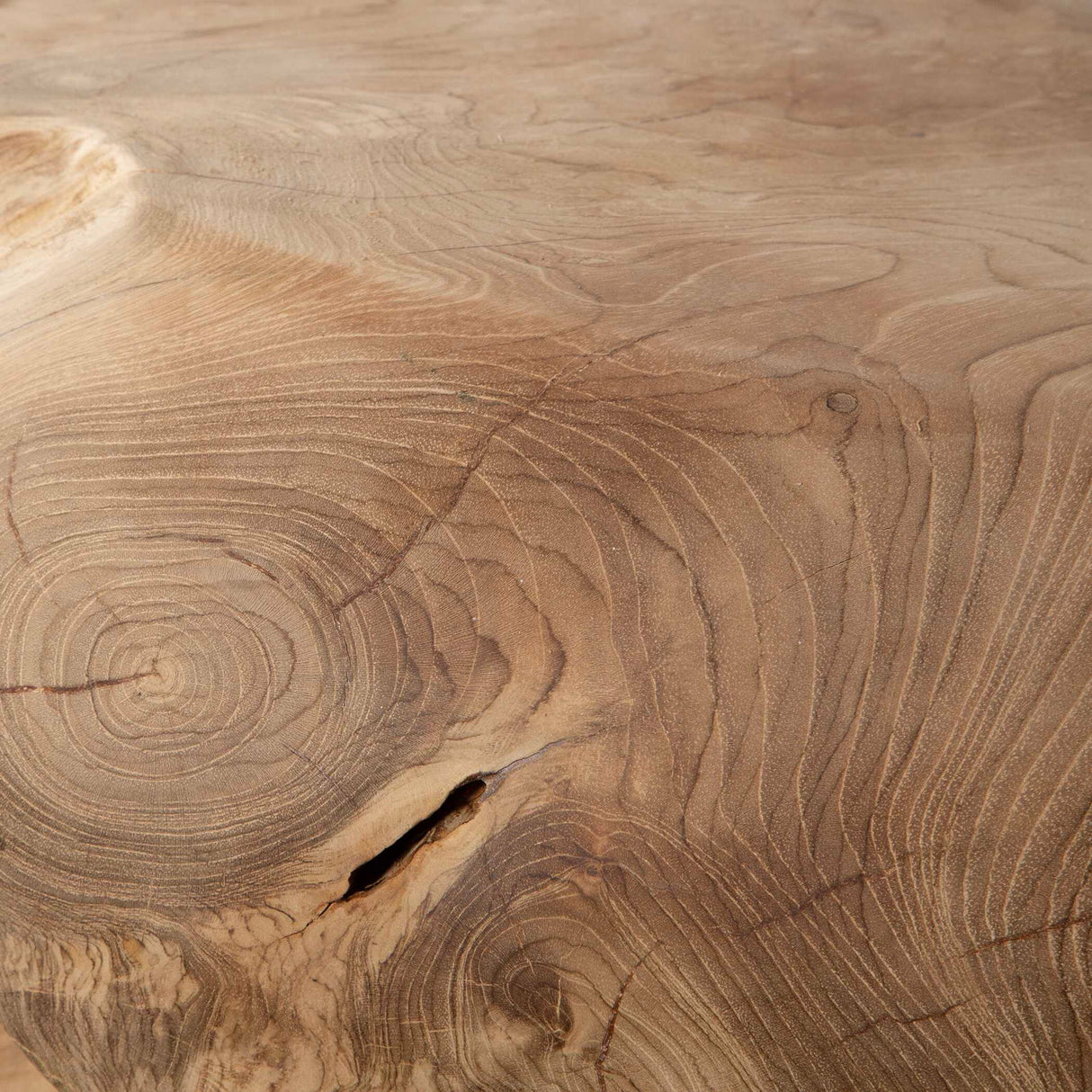 Sola - Handcrafted Teak Side Table - Beige