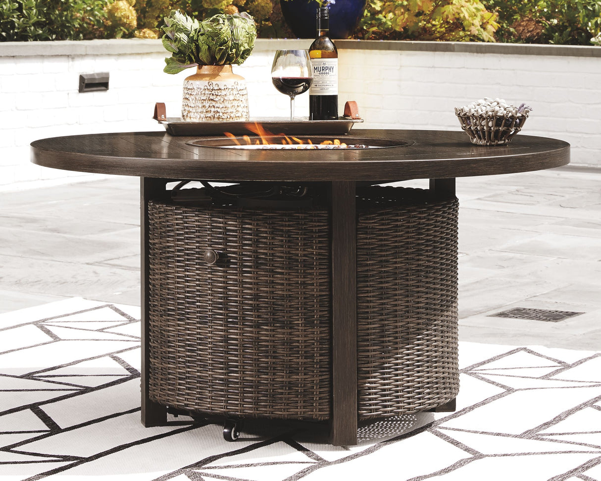 Chatham Railroad  - Medium Brown - Round Fire Pit Table