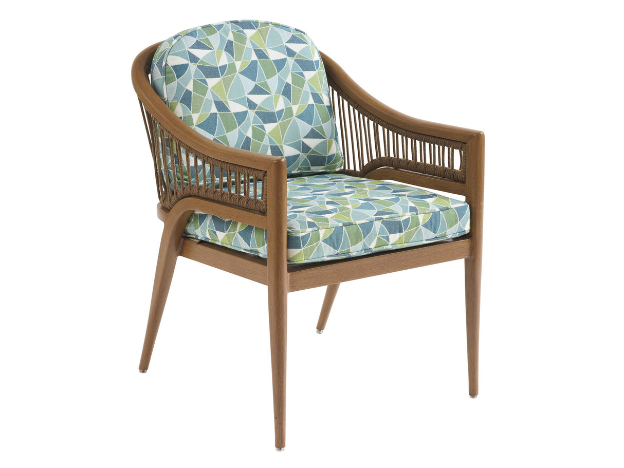 Palm Desert Poolside - Arm Dining Chair - Dark Brown / Light Blue