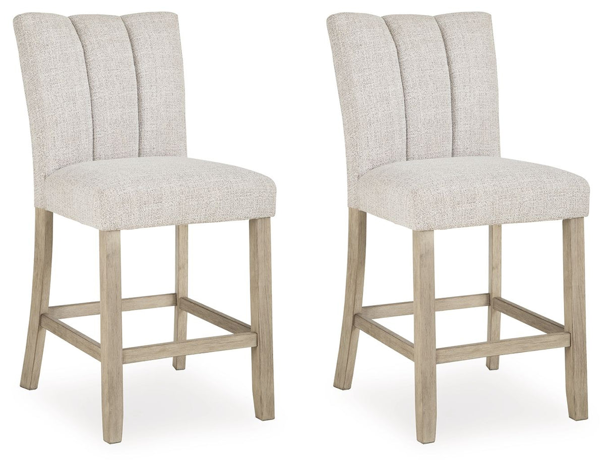 Larawyn - Upholstered Barstool (Set of 2) - Bisque