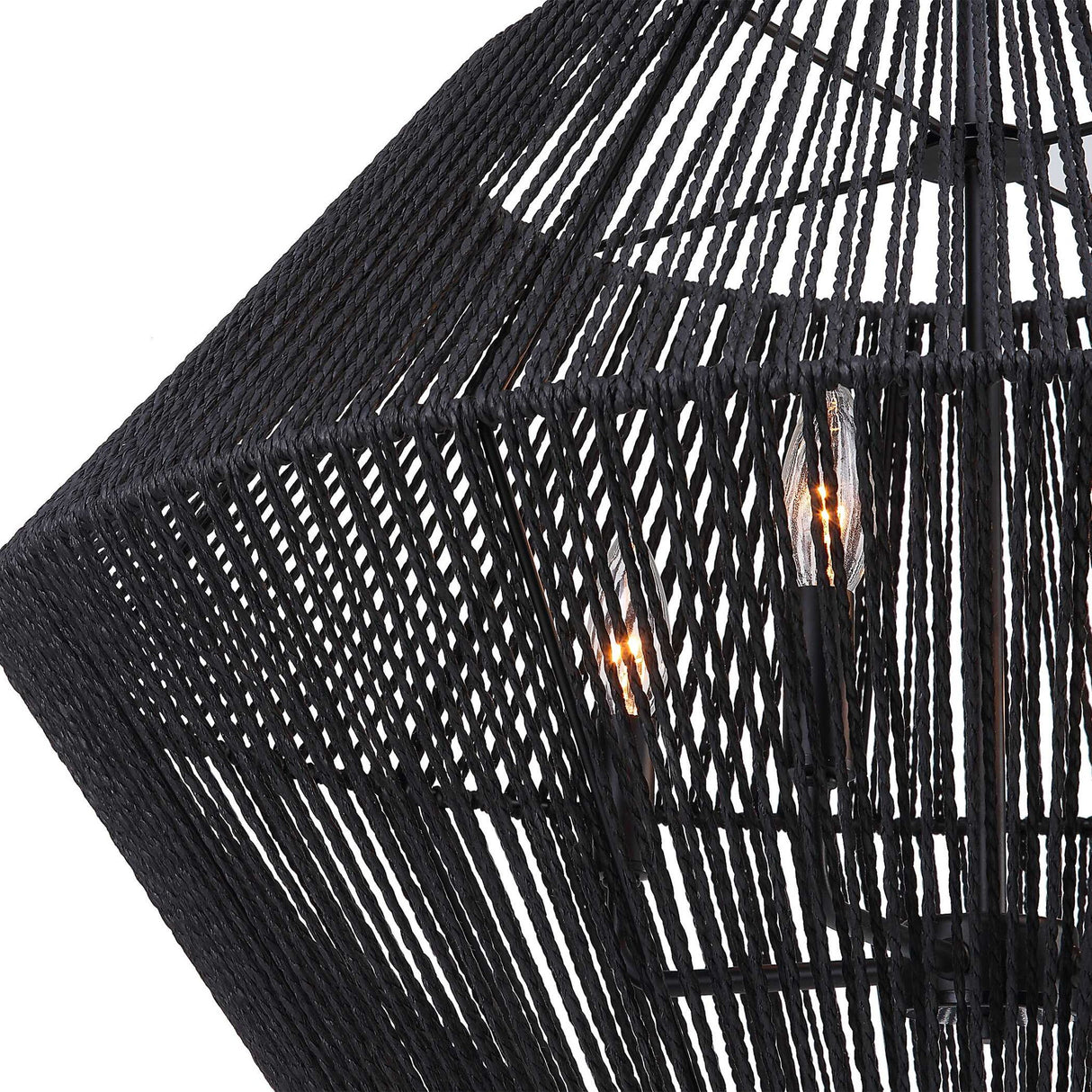 Suva - 4 Light Rope Pendant - Black
