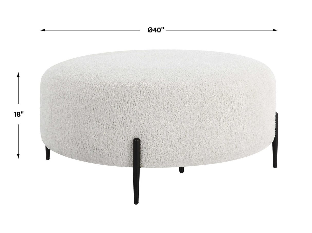 Arles - Large Plush Ottoman - White