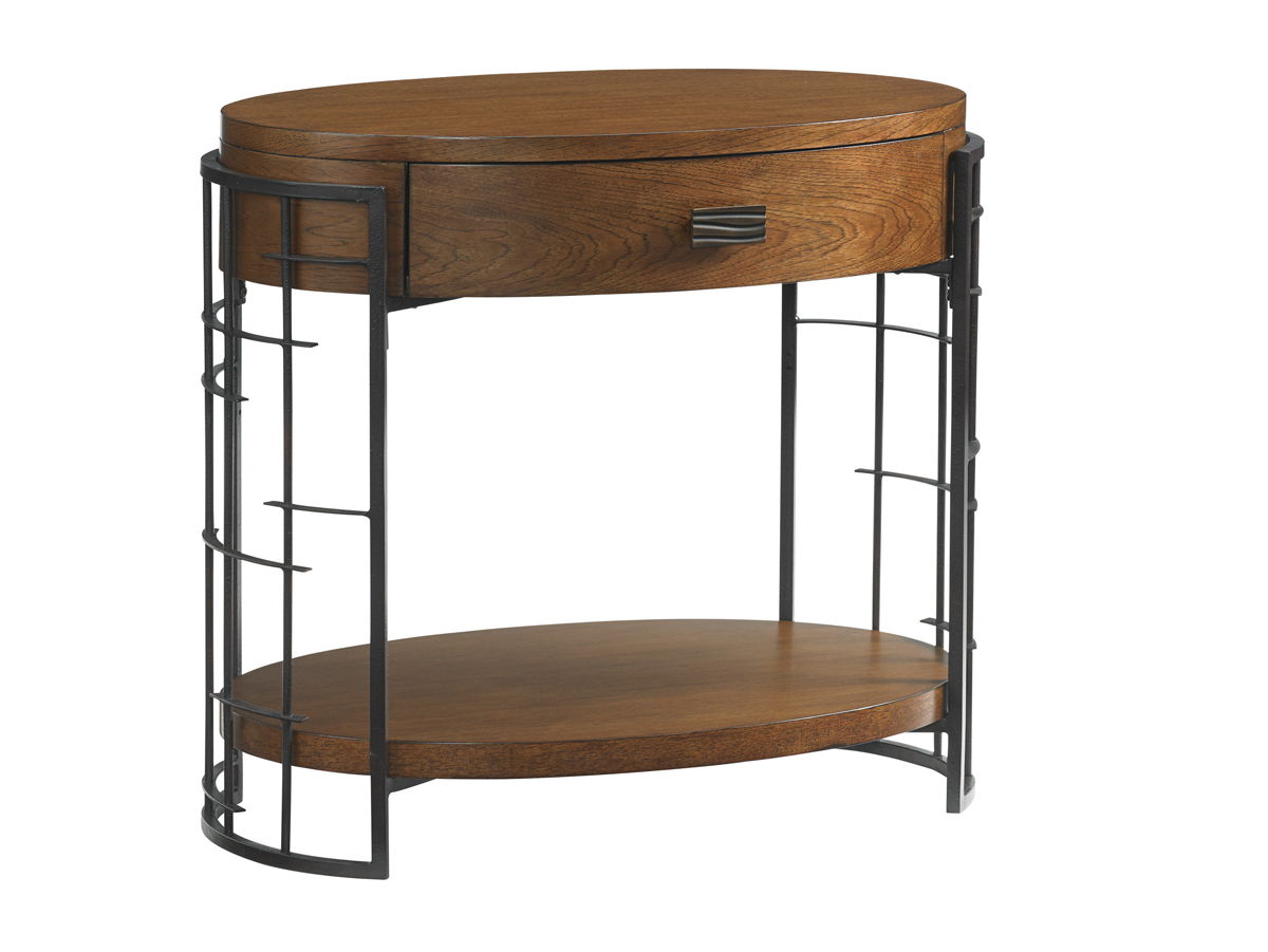 Island Fusion - Sendai High/Low Nightstand - Dark Brown