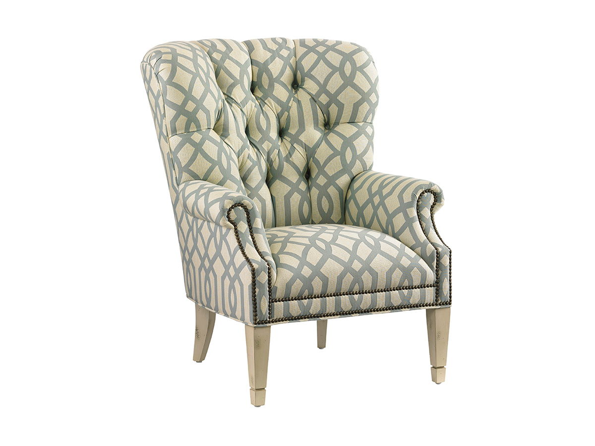Lexington Upholstery - Wilton Wing Chair - Beige / Light Blue