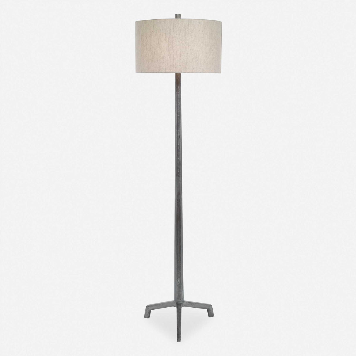 Ivor - Cast Iron Floor Lamp - Gray, Dark