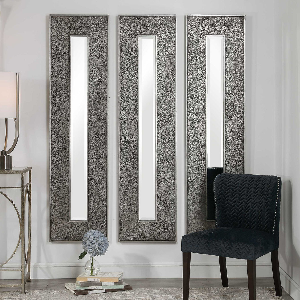 Bannon - Tall Metallic Mirror - Gray, Dark