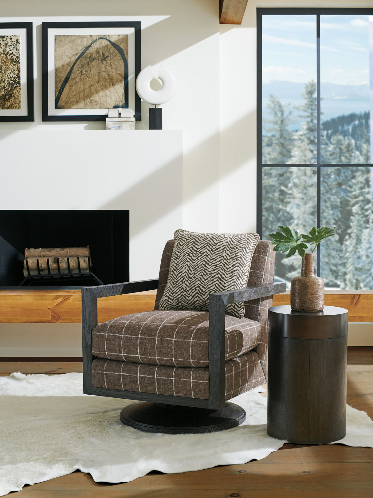 Park City - Black Diamond Round End Table - Dark Brown