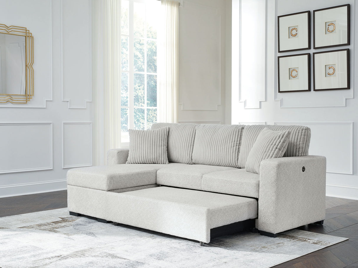 Wohlen - 2-Piece Sectional With Pop Up Sleeper And LAF Corner Chaise - Alloy