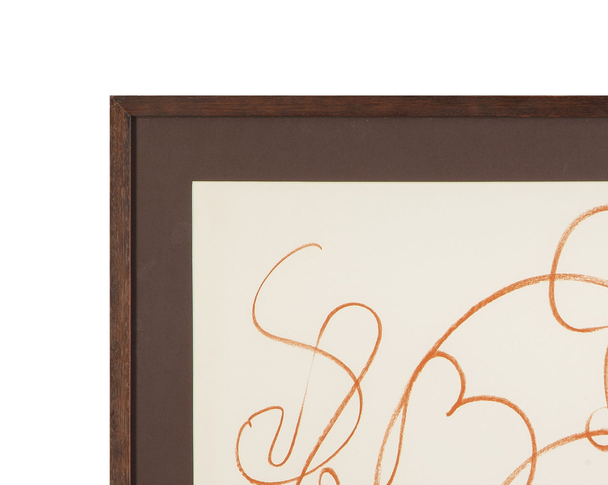 Meandering Lines II Framed Print - Cream