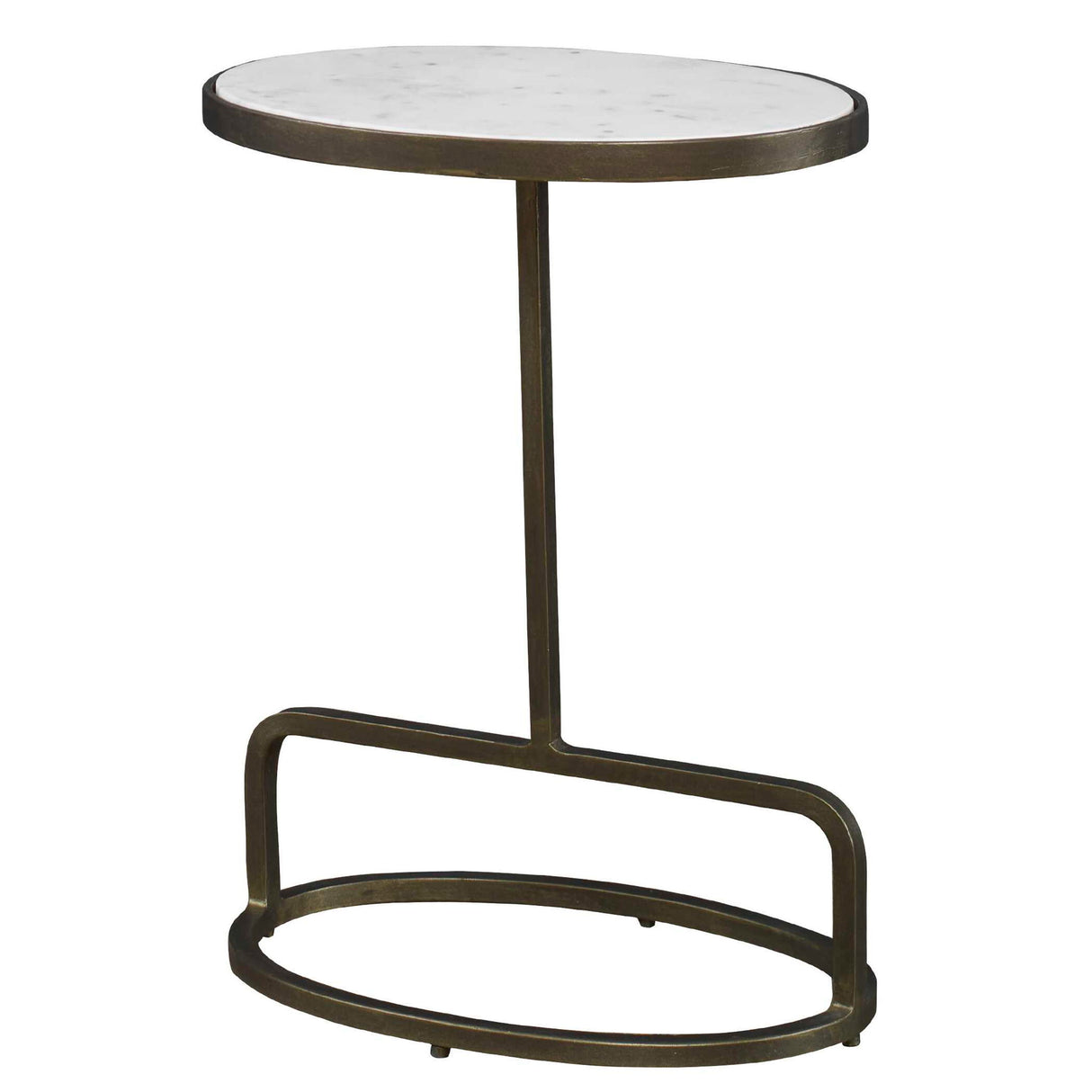 Jessenia - Marble Accent Table - White