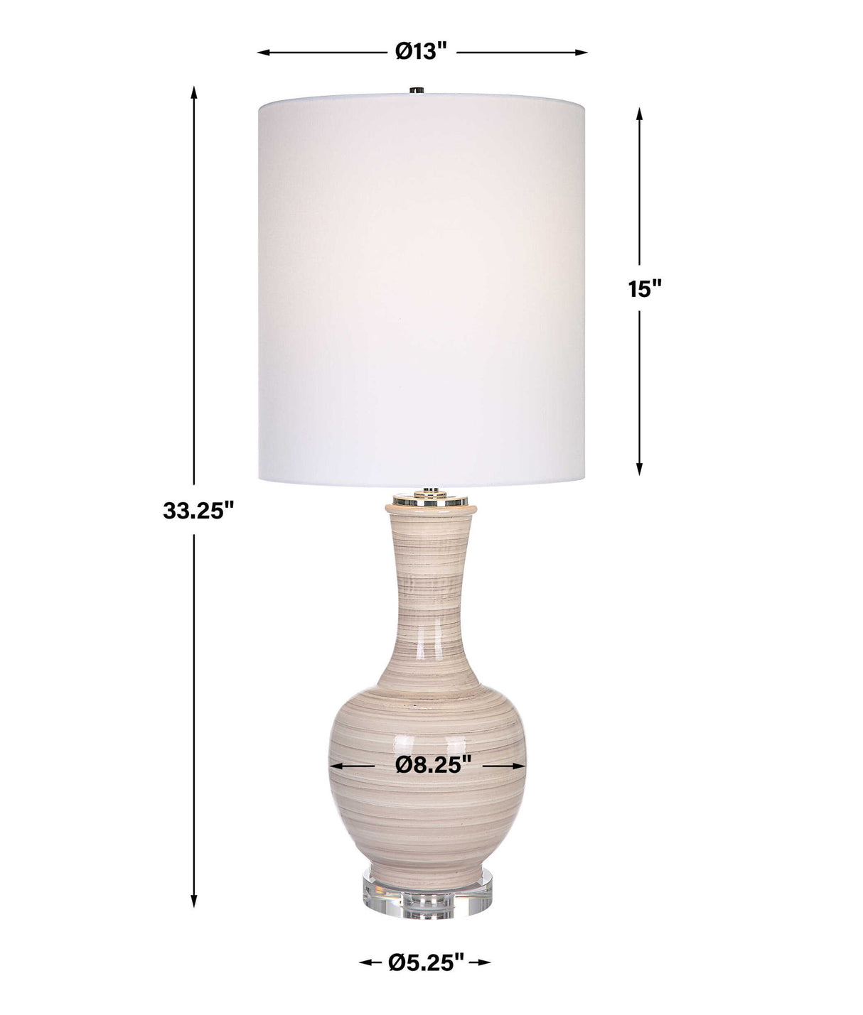 Chalice - Striped Table Lamp - Beige