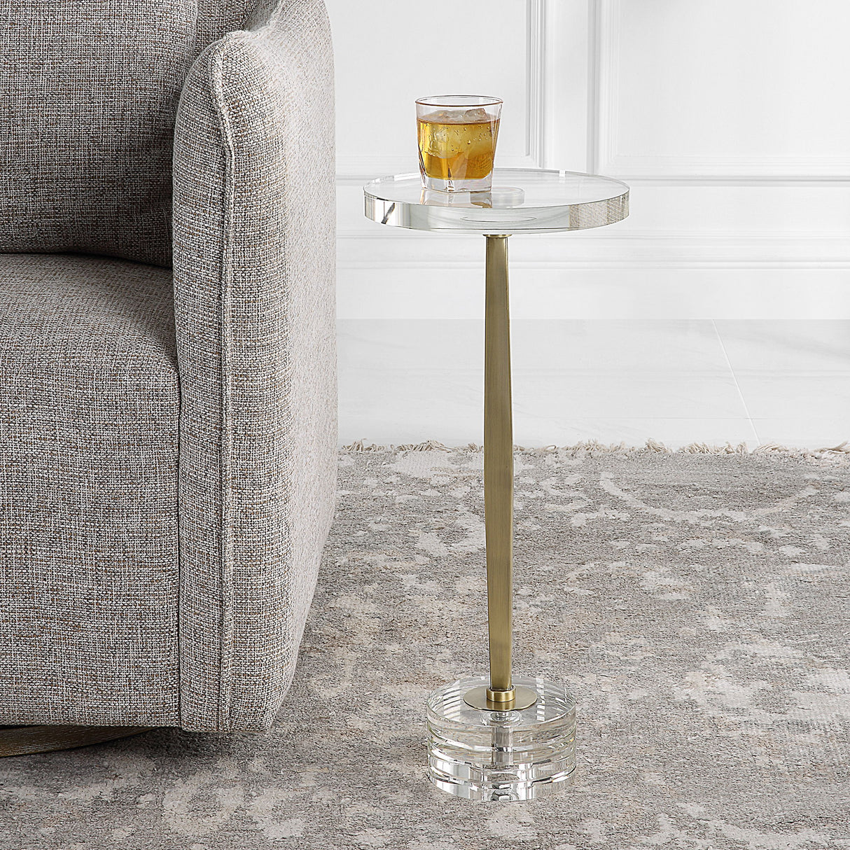 Groove - Crystal Drink Table - Gold