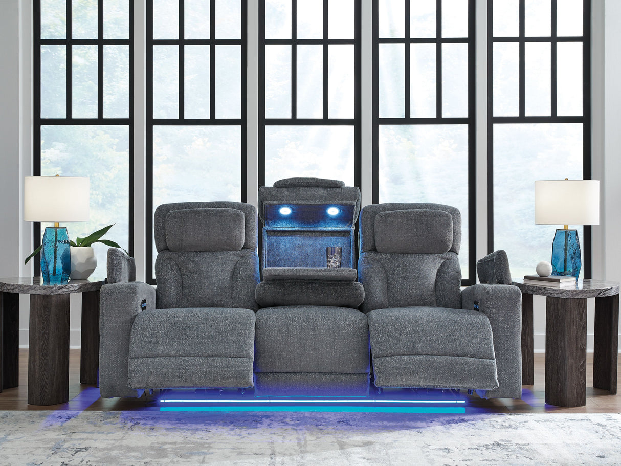 Studio Cave - Power Reclining Sofa - Steel