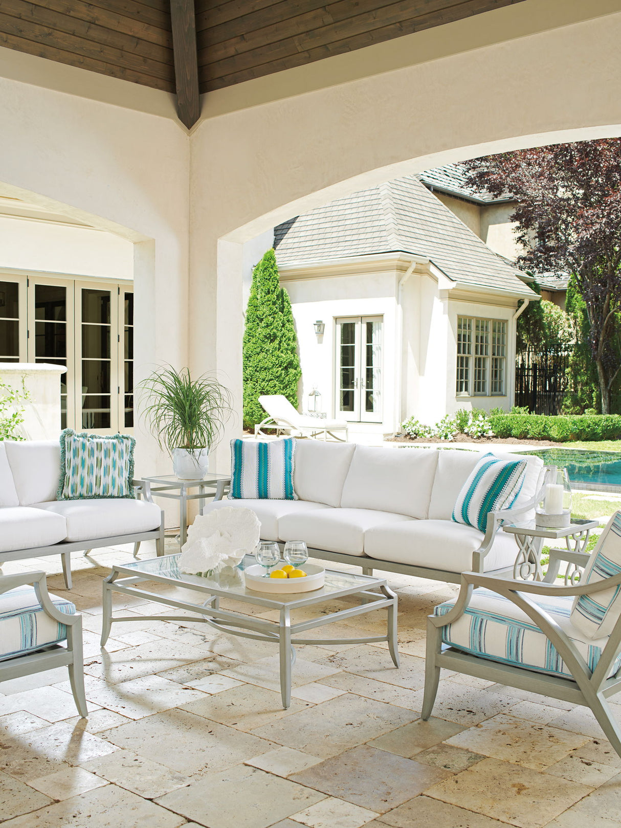 Silver Sands - Sofa - White / Gray