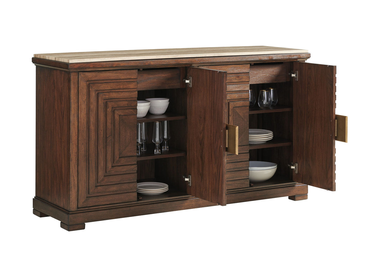 Silverado - Los Gatos Buffet With Stone Top - Dark Brown
