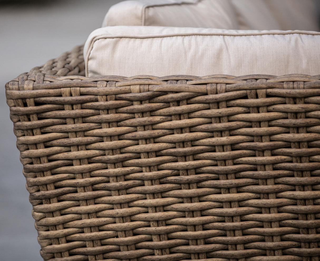 Havana - Sectional, With Self Welt - Canvas Flax / Dark Brown