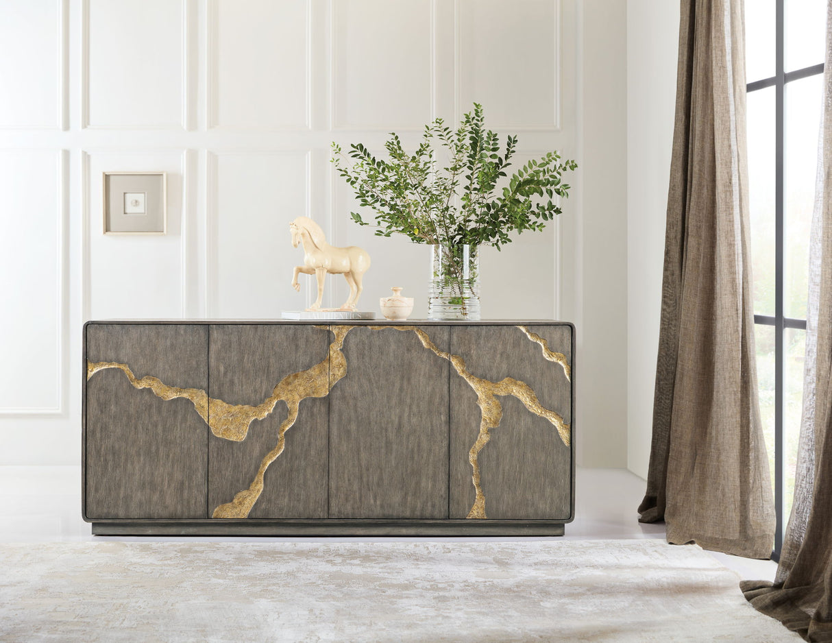 Melange - Fissured Entertainment Credenza - Dark Gray