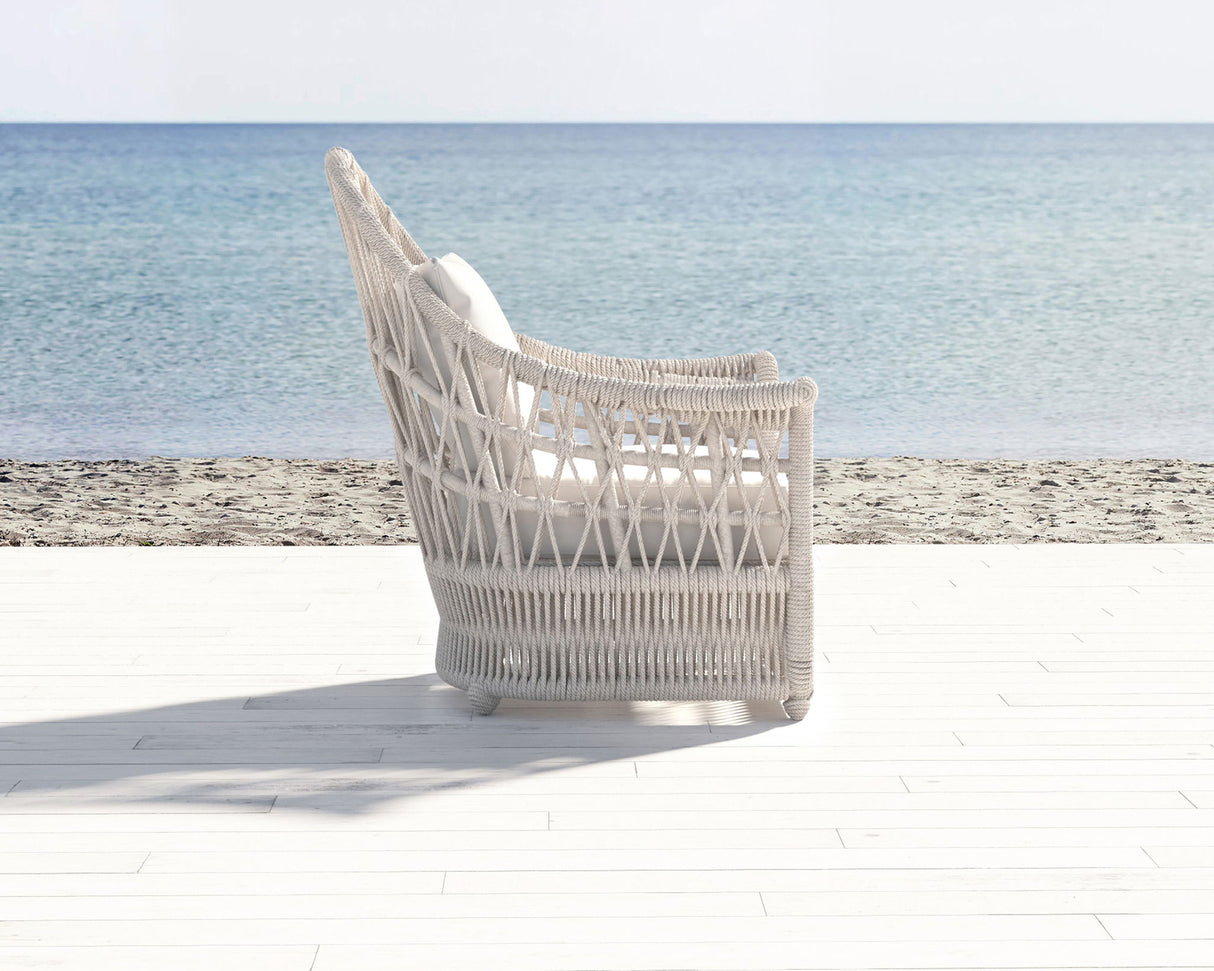 Dana - Rope Wing Chair, With Self Welt - Linen Canvas