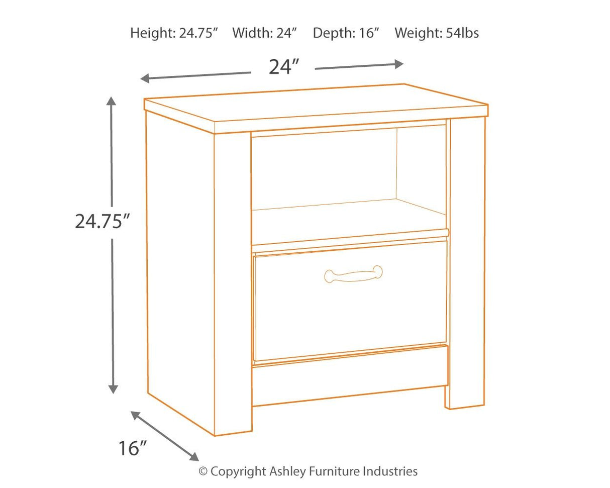 Bellaby - One Drawer Night Stand - Whitewash