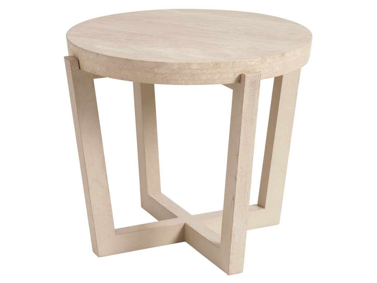 Sunset Key - Shasta Round Lamp Table - Beige