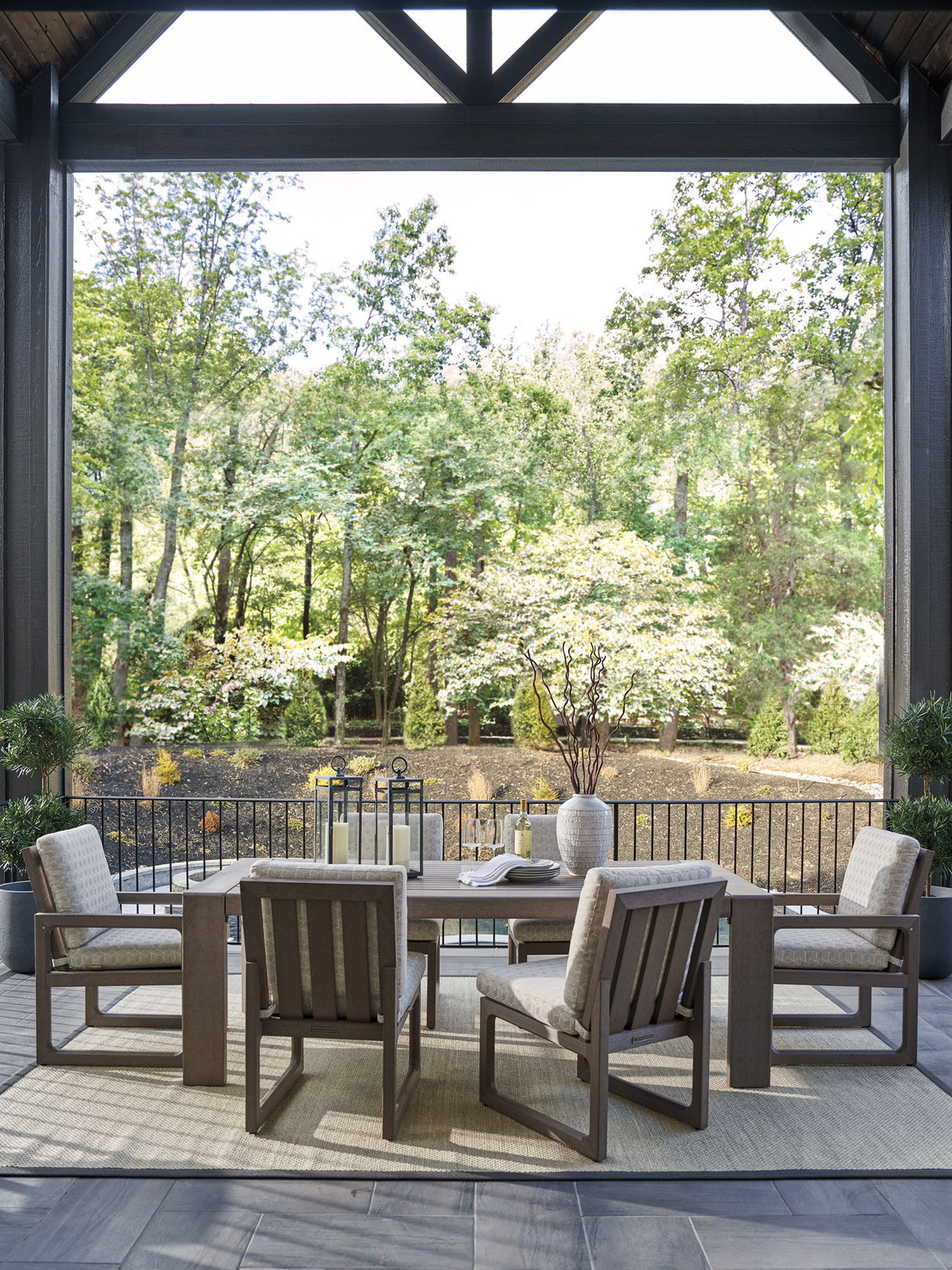Mozambique - Side Dining Chair - Beige / Dark Brown