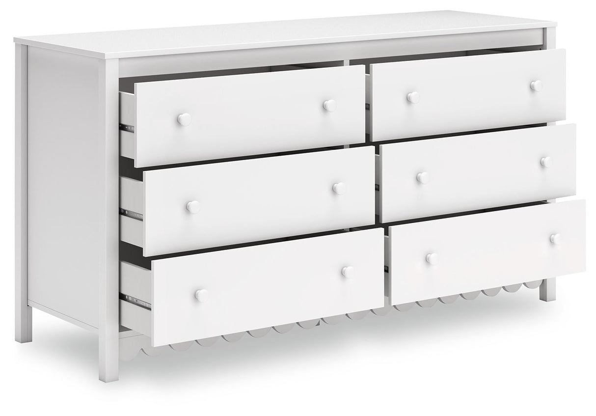 Hallityn - Six Drawer Dresser - White