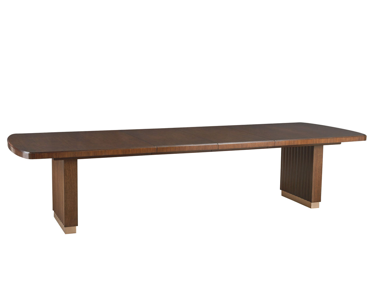 Rendezvous - Portman Double Pedestal Dining Table - Dark Brown