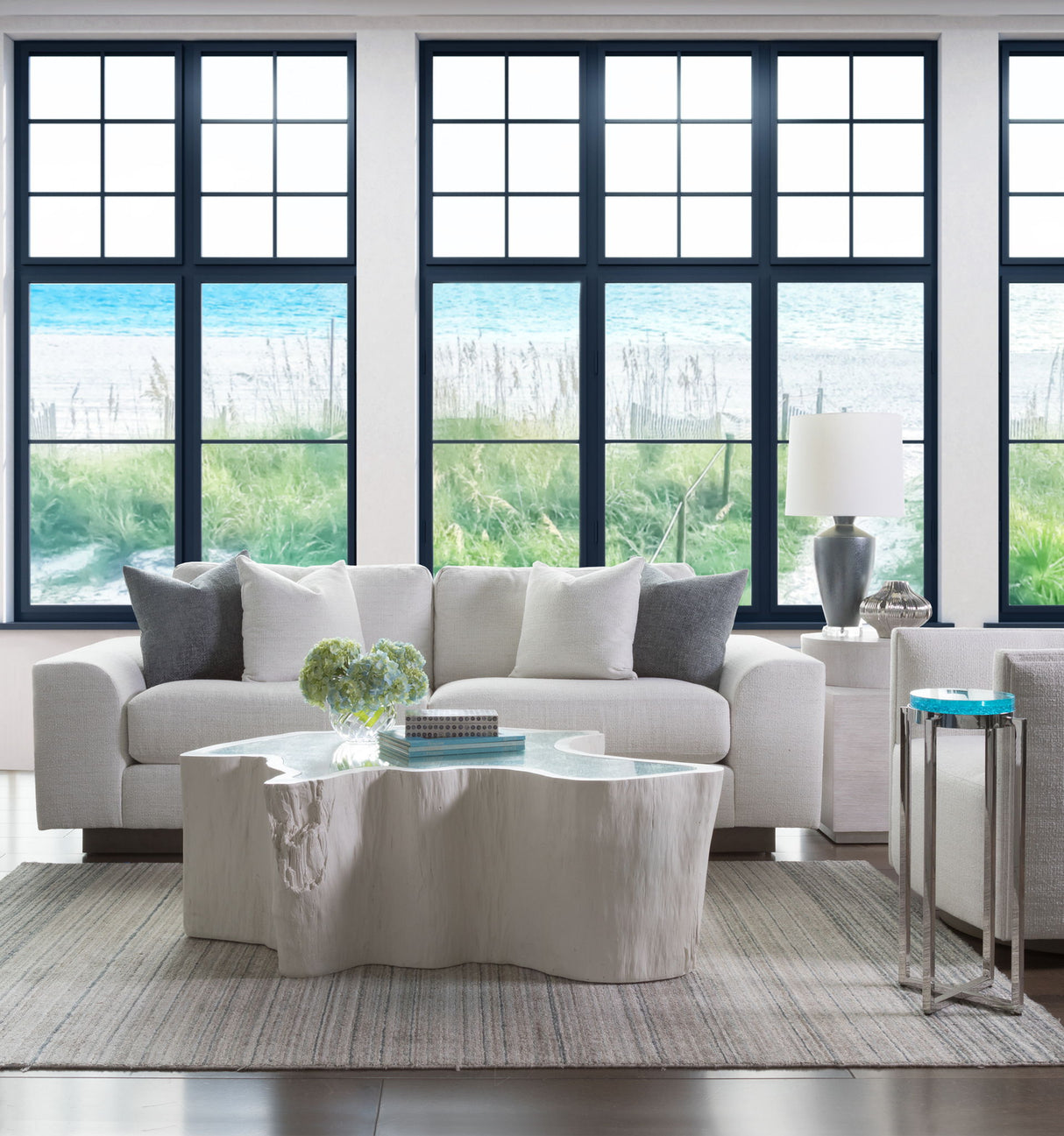 Signature Designs - Photic Spot Table - Blue / Pearl Silver