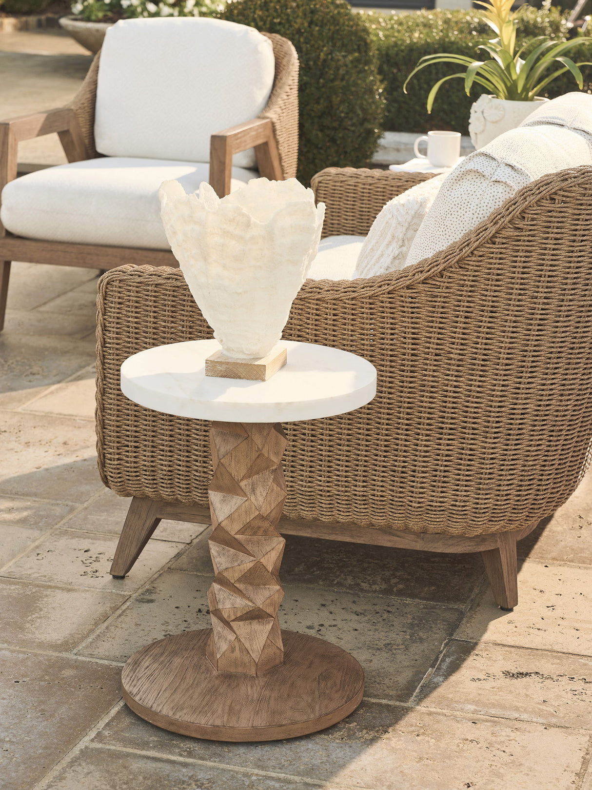 Isle Of Palms - Accent Table - Light Brown / White