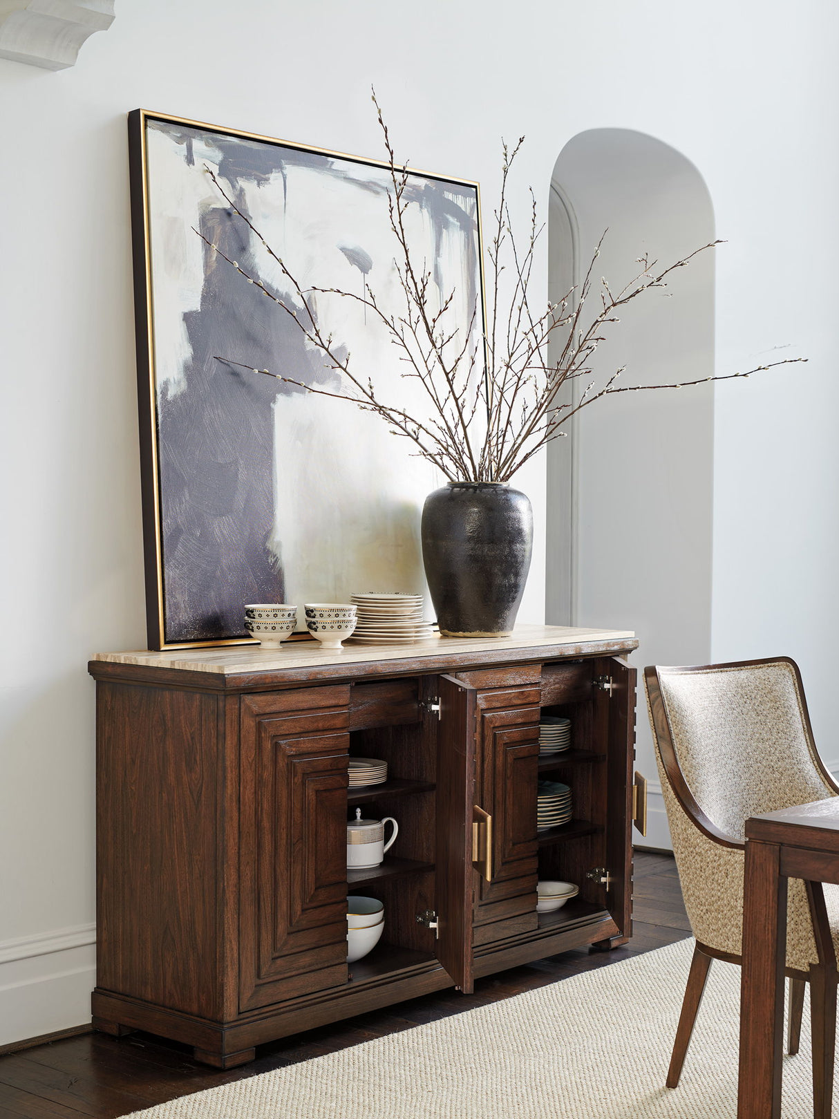 Silverado - Los Gatos Buffet With Stone Top - Dark Brown