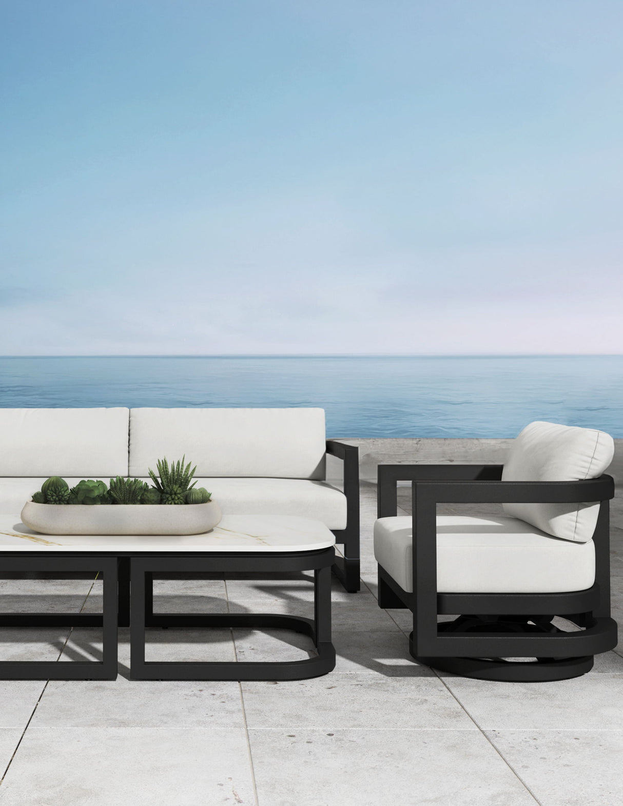 Malibu - Swivel Chair - Black / White