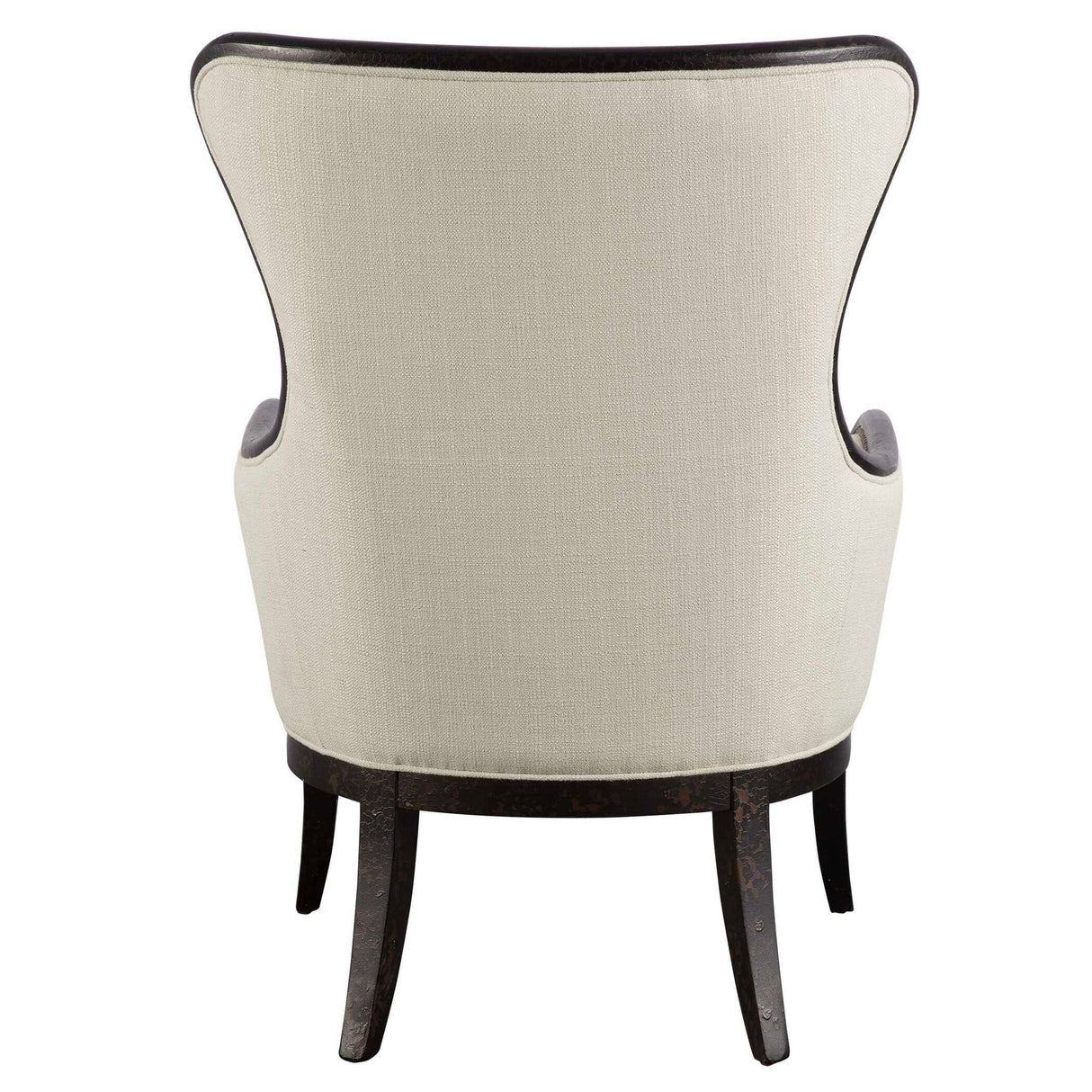 Sandy - Wing Back Armchair - Beige & Brown, Dark