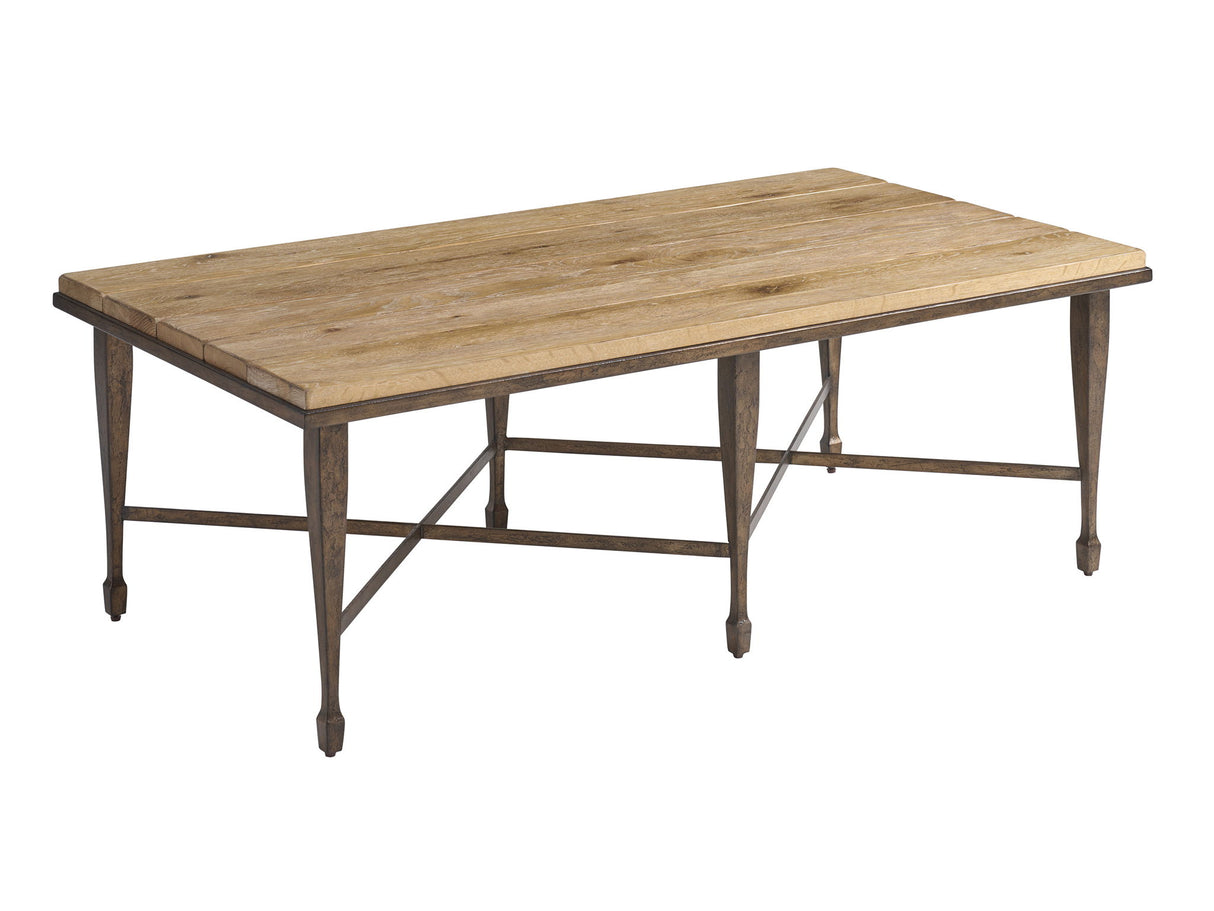 Montecito - Catalonia Rectangular Metal Cocktail Table - Light Brown