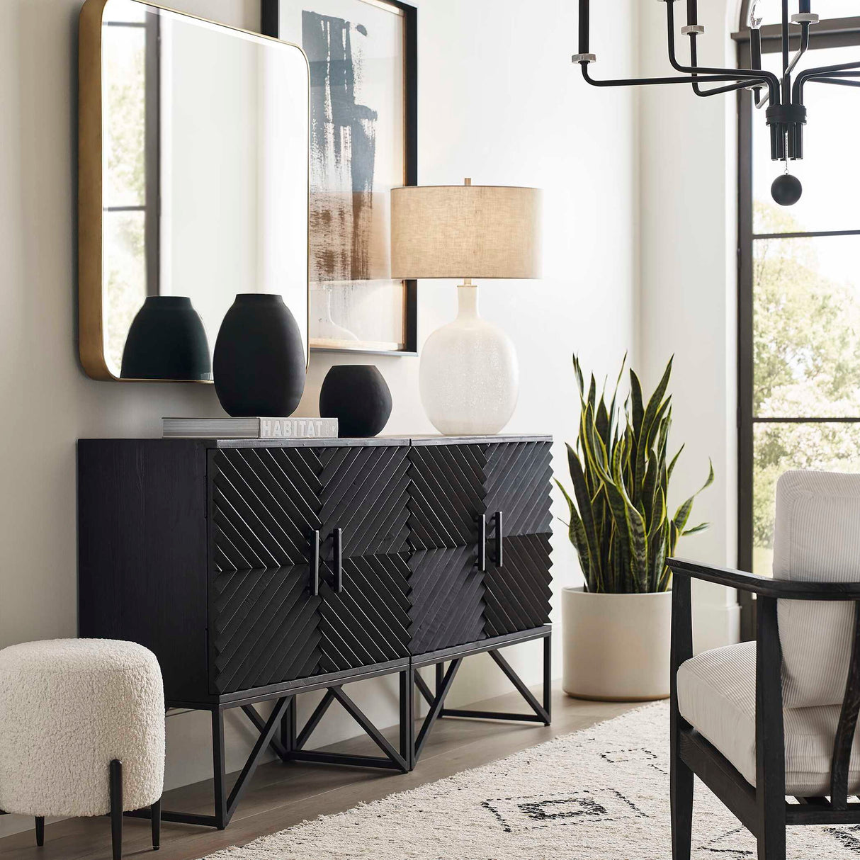 Whiteout - Mottled Glass Table Lamp - White