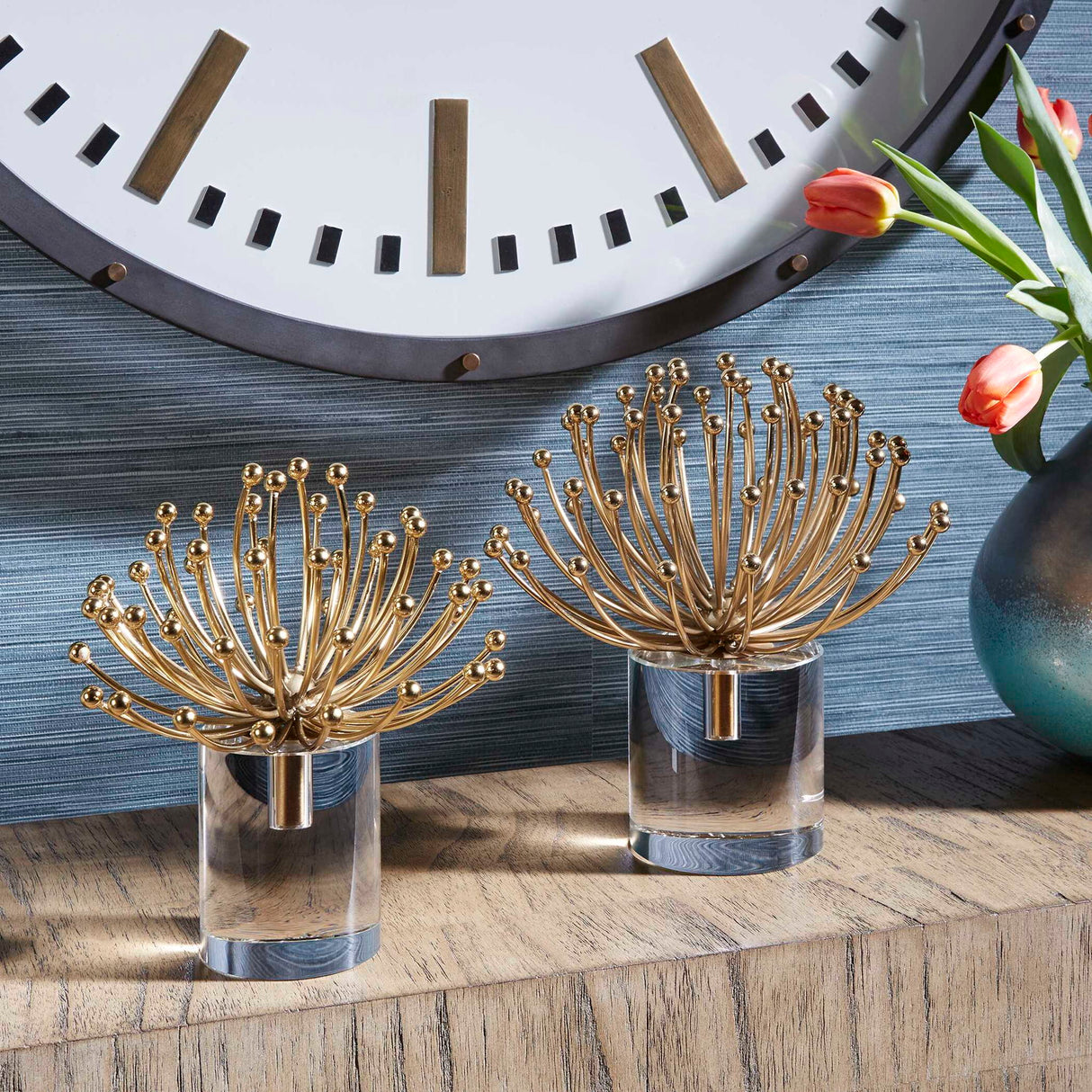 Aga - Modern Sculptures, Set Of 2 - Gold