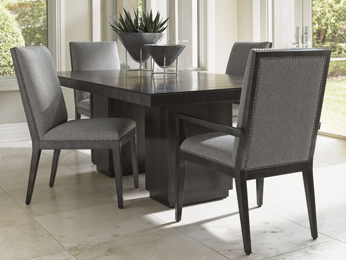 Carrera - Vantage Upholstered Arm Chair - Dark Gray / Gray