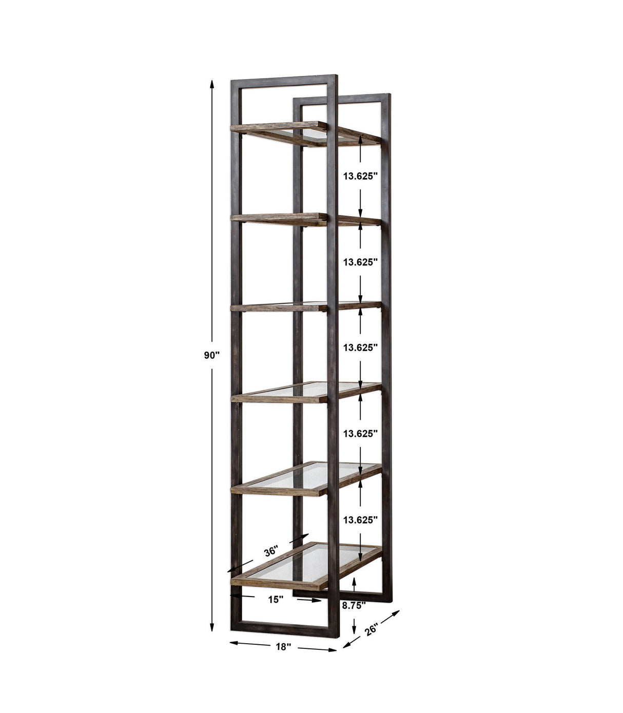 Olwyn - Industrial Etagere - Brown, Dark