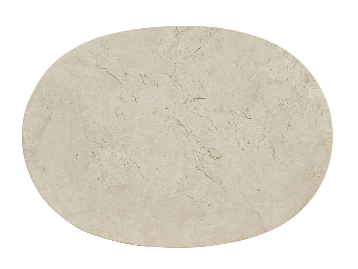 Rendezvous - Albion Stone Oval Nightstand - Beige