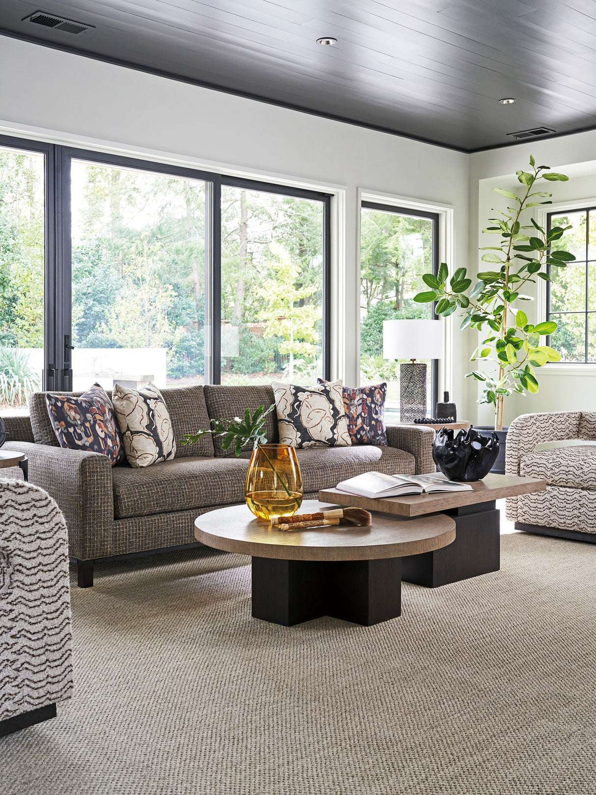 Zanzibar - Portofino Nesting Cocktail Tables - Light Brown / Black