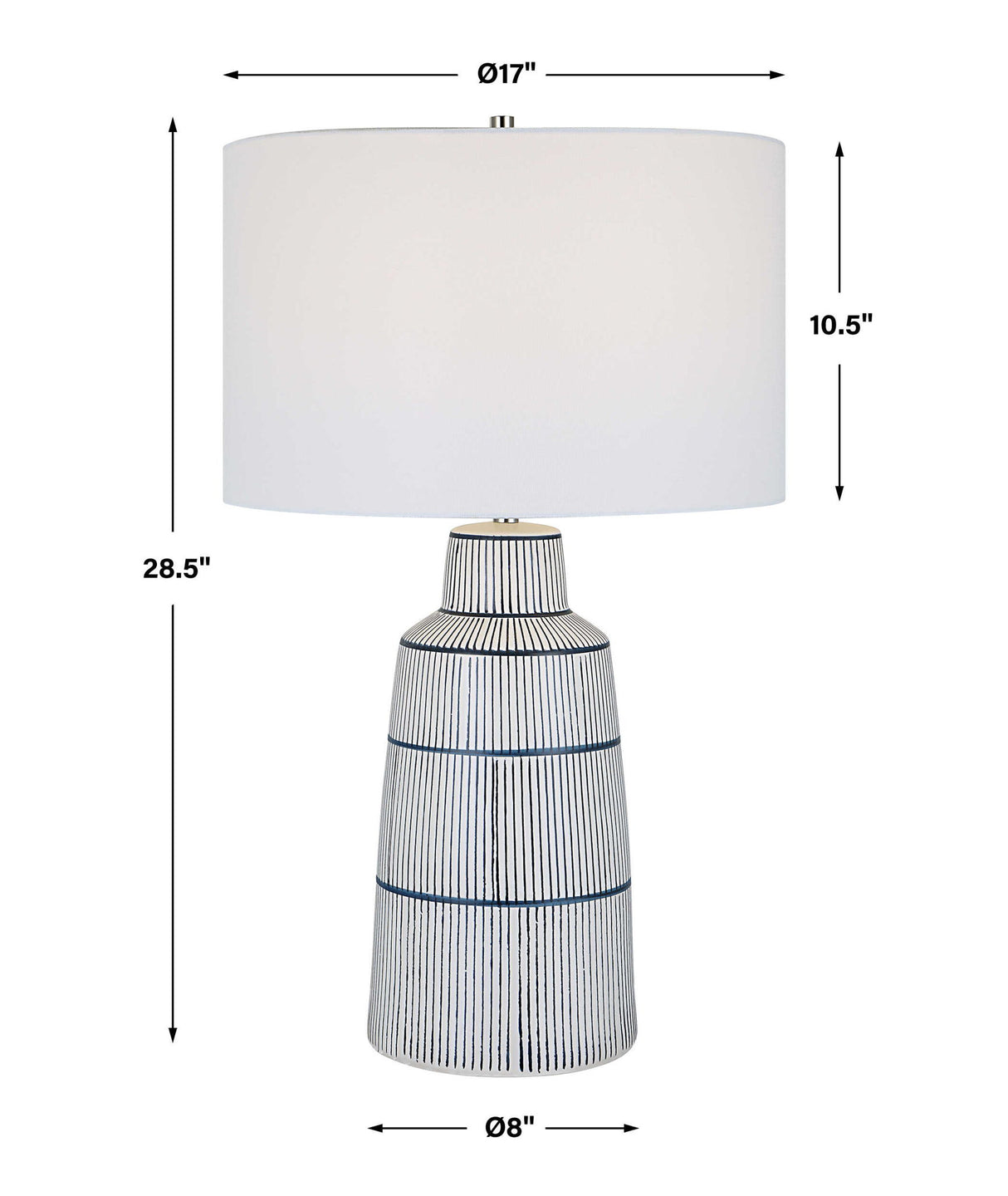 Breton - Nautical Stripe Table Lamp - White