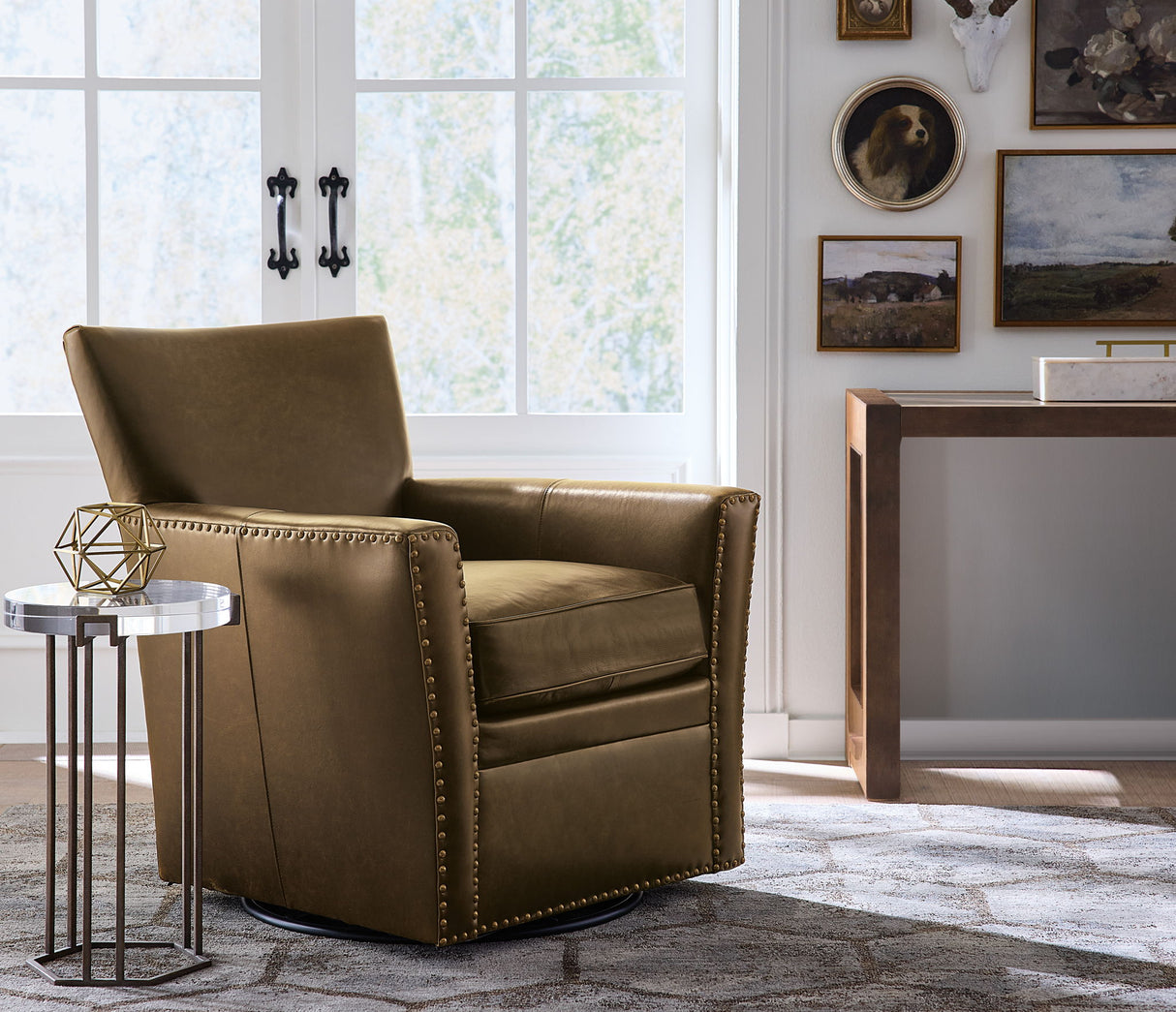 CC - Emeral Swivel Chair - Dark Brown