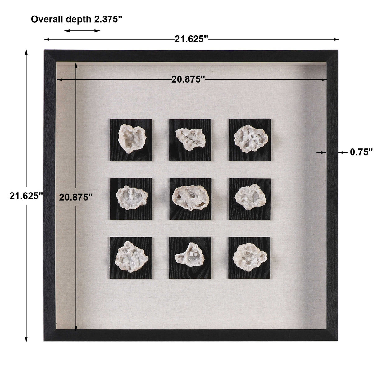 Geode - Linen Shadow Box - Black