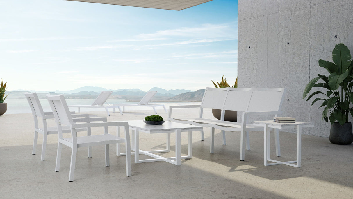 Naples - Stackable Sling Club Chair - White