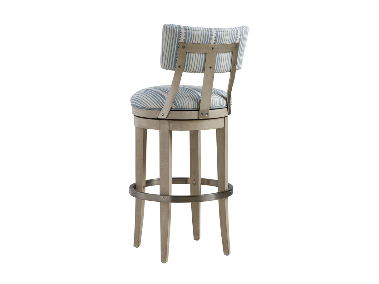 Malibu - Cliffside Swivel Upholstered Bar Stool - Light Blue